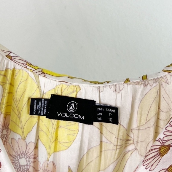 NWT Volcom Happy Clouds Floral Ruffle Sleeveless Mini Dress - Picture 9 of 11